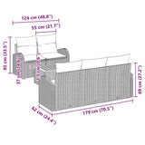 Garden Sofa Set 6 pcs Black Poly rattan - Extra Image