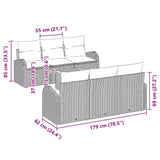 Garden Sofa Set 7 pcs Black Poly rattan - Extra Image