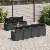 Garden Sofa Set with Cushion 8 pcs Black Poly Rattan