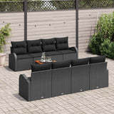 Garden Sofa Set with Cushion 9 pcs Black Poly Rattan