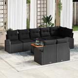 Garden Sofa Set 9 pcs Black Poly rattan