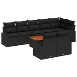 Garden Sofa Set 9 pcs Black Poly rattan - Front View