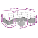 Garden Sofa Set with Cushion 9 pcs Black Poly rattan - Extra Image