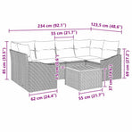 Garden Sofa Set 7 pcs Black Poly Rattan