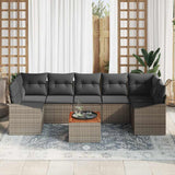Garden Sofa Set 8 pcs Grey Poly Rattan