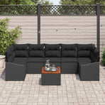 Garden Sofa Set 8 pcs Black Poly Rattan