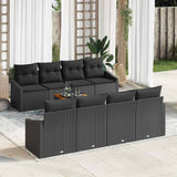 Garden Sofa Set with Cushion 9 pcs Black Poly rattan