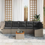 Garden Sofa Set 7 pcs Grey Poly Rattan