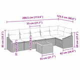 Garden Sofa Set with Cushion 7 pcs Grey Poly rattan - Extra Image