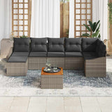 Garden Sofa Set with Cushion 8 pcs Grey Poly Rattan