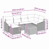 Garden Sofa Set with Cushion 8 pcs Grey Poly Rattan
