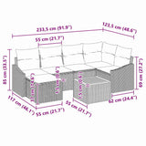 Garden Sofa Set with Cushion 8 pcs Grey Poly rattan - Extra Image