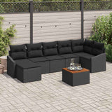 Garden Sofa Set 8 pcs Black Poly Rattan