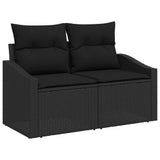 Garden Sofa Set 11 pcs Black Poly Rattan