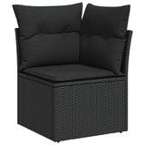 Garden Sofa Set 11 pcs Black Poly Rattan