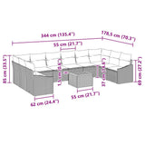Garden Sofa Set 11 pcs Black Poly Rattan - Extra Image