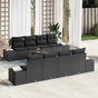 Garden Sofa Set 9 pcs Black Poly Rattan