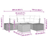 Garden Sofa Set with Cushion 5 pcs Black Poly rattan - Extra Image