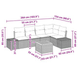 Garden Sofa Set with Cushion 6 pcs Black Poly Rattan