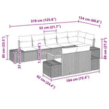 Garden Sofa Set with Cushion 9 pcs Black Poly Rattan - Extra Image