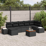 Garden Sofa Set 8 pcs Black Poly Rattan