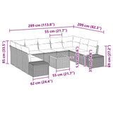 Garden Sofa Set with Cushion 10 pcs Black Poly Rattan - Extra Image