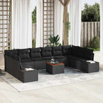 Garden Sofa Set 11 pcs Black Poly Rattan