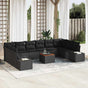 Garden Sofa Set 11 pcs Black Poly Rattan