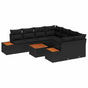 Garden Sofa Set 9 pcs Black Poly rattan