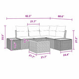 Garden Sofa Set with Cushion 5 pcs Black Poly rattan - Extra Image