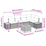 Garden Sofa Set with Cushion 6 pcs Black Poly Rattan - Extra Image