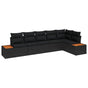 Garden Sofa Set 6 pcs Black Poly rattan