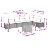 Garden Sofa Set with Cushion 7 pcs Black Poly Rattan - Extra Image