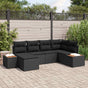 Garden Sofa Set 6 pcs Black Poly Rattan