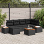 Garden Sofa Set 7 pcs Black Poly Rattan