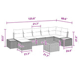 Garden Sofa Set with Cushion 8 pcs Black Poly Rattan - Extra Image