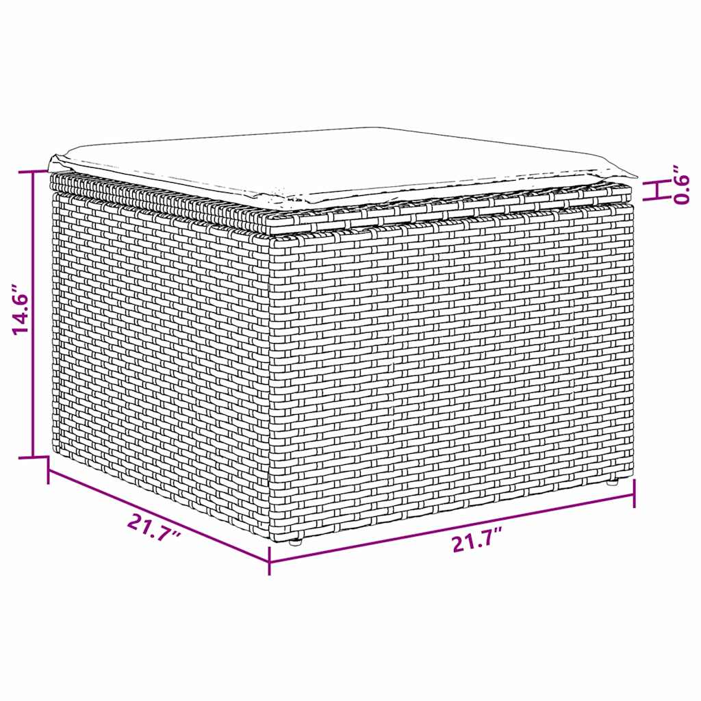 Garden Sofa Set with Cushion 6 pcs Black Poly Rattan