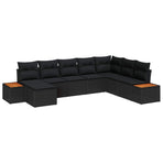 Garden Sofa Set 8 pcs Black Poly rattan