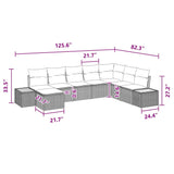 Garden Sofa Set with Cushion 8 pcs Black Poly Rattan - Extra Image