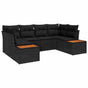 Garden Sofa Set 6 pcs Black Poly Rattan