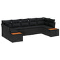 Garden Sofa Set 7 pcs Black Poly Rattan