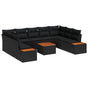 Garden Sofa Set 10 pcs Black Poly rattan