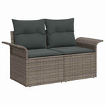 Garden Sofa Set 5 pcs Grey Poly Rattan