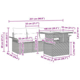 Garden Sofa Set with Cushion 5 pcs Black Poly rattan - Extra Image