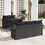Garden Sofa Set 6 pcs Black Poly Rattan