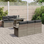 Garden Sofa Set 7 pcs Grey Poly Rattan