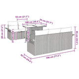 Garden Sofa Set with Cushion 7 pcs Grey Poly Rattan - Extra Image