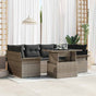 Garden Sofa Set 7 pcs Grey Poly Rattan