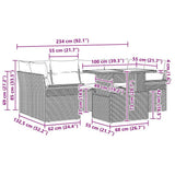Garden Sofa Set with Cushion 7 pcs Black Poly rattan