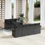 Garden Sofa Set 8 pcs Black Poly Rattan